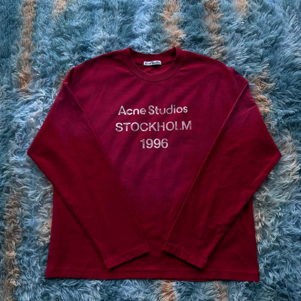 Acne Studios 1996 Stockholm Logo Long-Sleeve T-Shirt Red